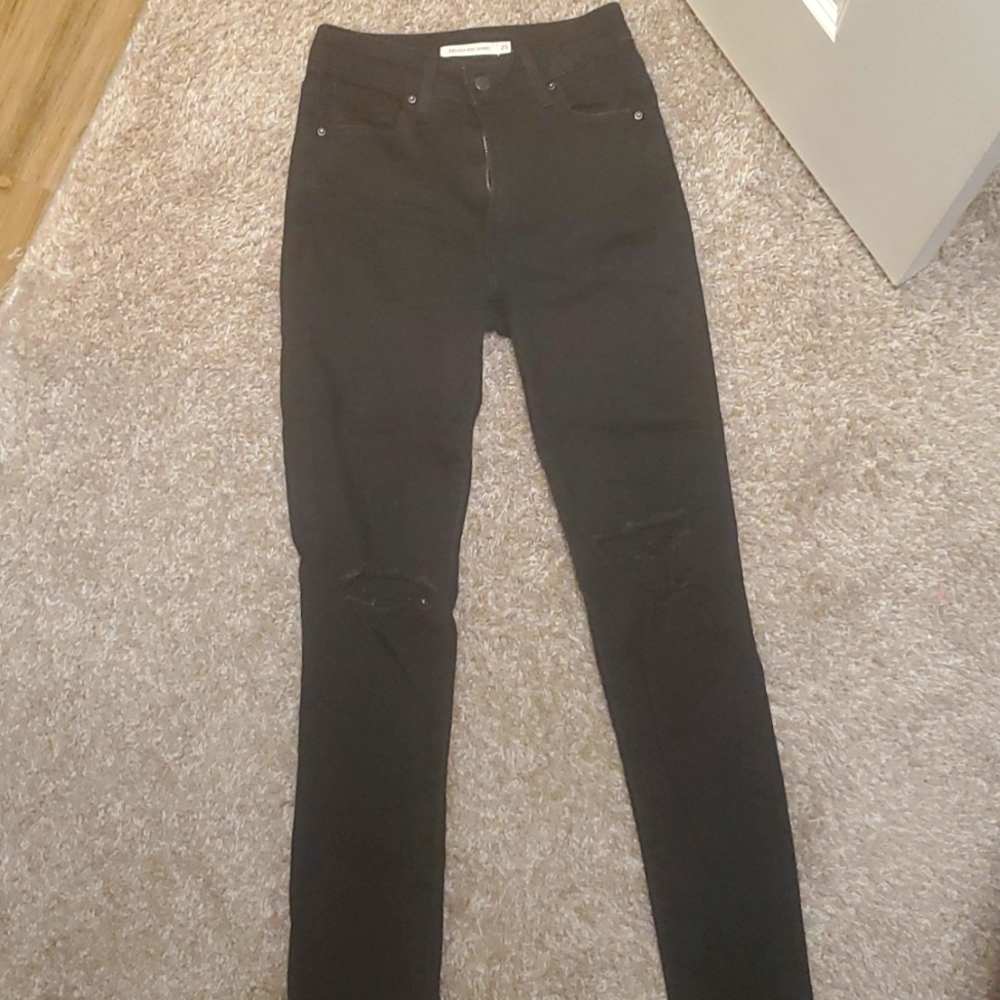 Levi's 721 skinny jeans black size 25